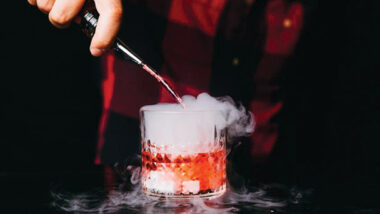 Royal on the Park Signature Cocktail with Smoke